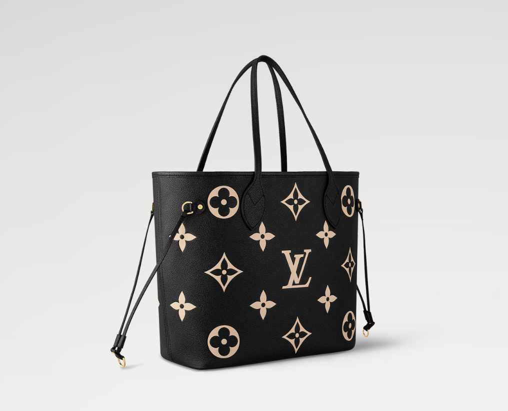 Mila's Edit Neverfull MM Tote Black/Beige