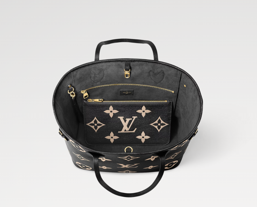 Mila's Edit Neverfull MM Tote Black/Beige