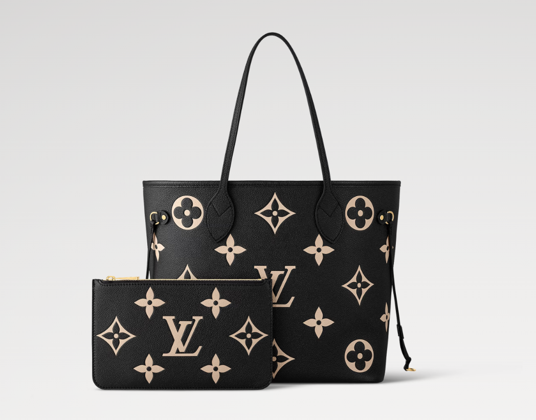 Mila's Edit Neverfull MM Tote Black/Beige