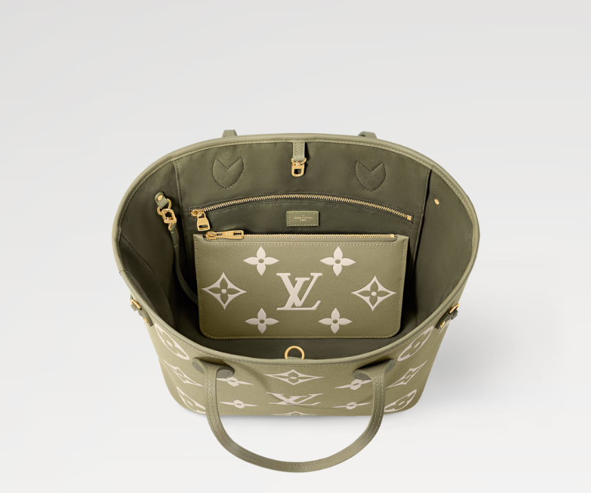 Mila's Edit Neverfull MM Tote Khaki Cream