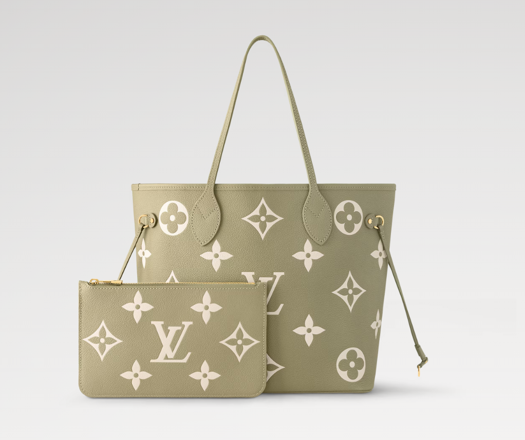 Mila's Edit Neverfull MM Tote Khaki Cream