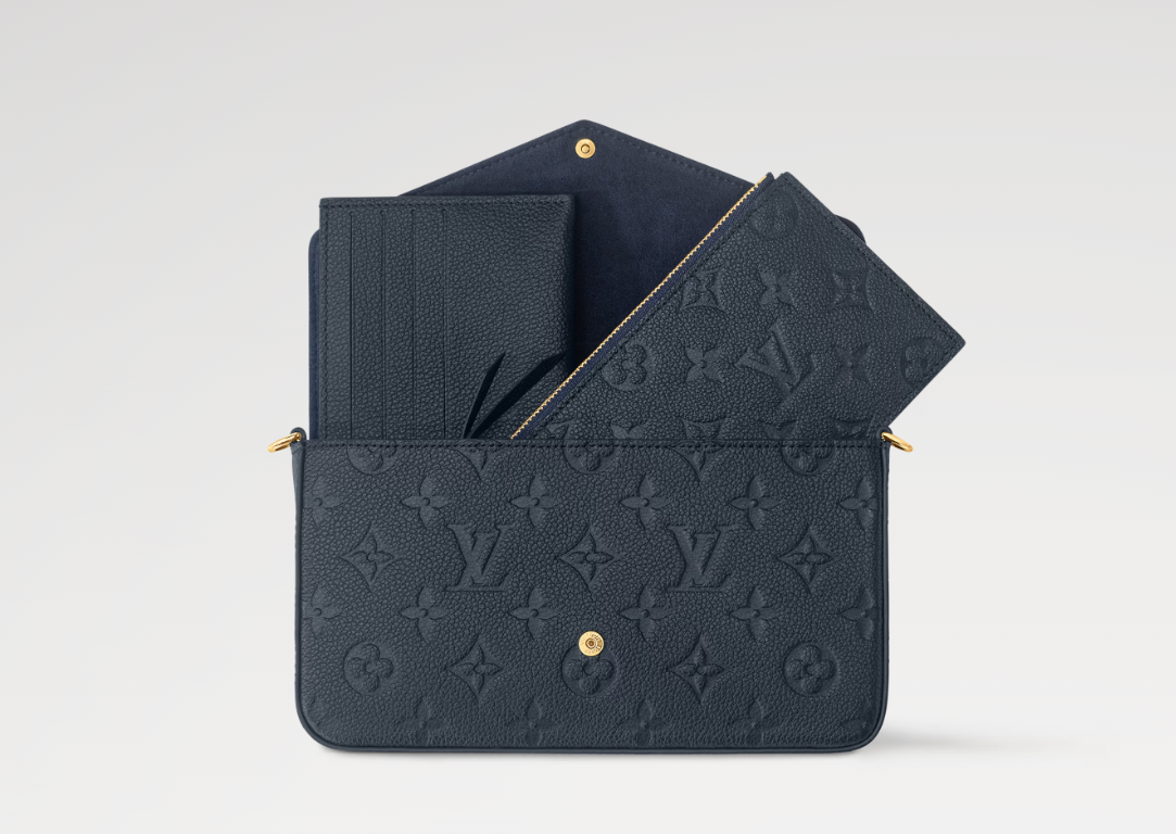 Mila's Edit Pochette Félicie Monogram Empreinte  Navy