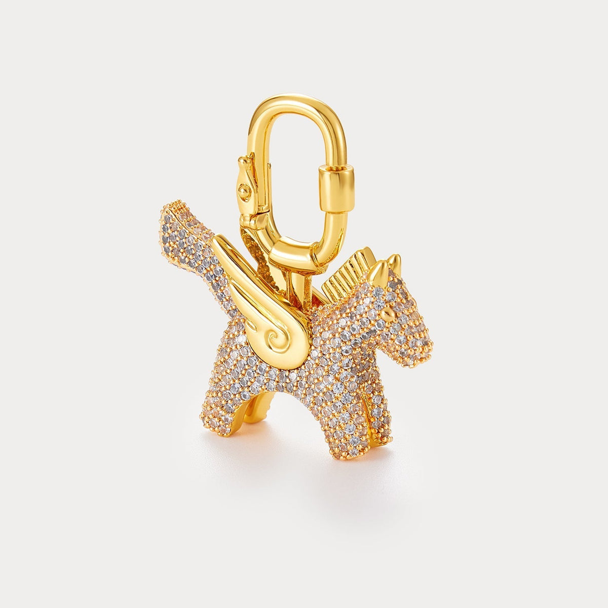 Sparkle Gold Sea Blue Zircon—Rodeo Pegase Bag Charm