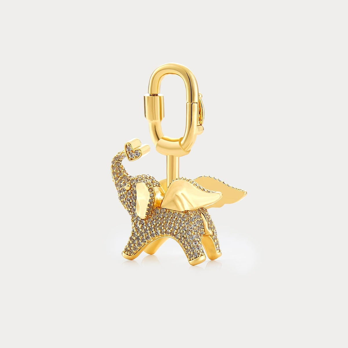 Sparkle Gold Sea Blue Zircon—Soar Elephant Bag Charm