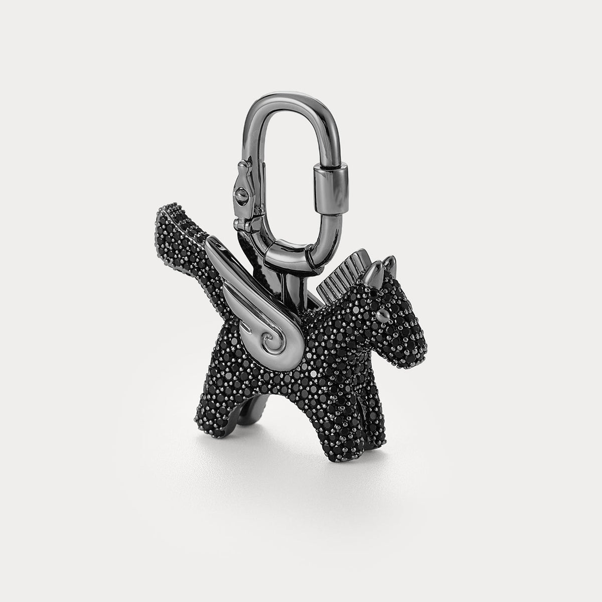 Sparkle Carbon Black Zircon—Rodeo Pegase Bag Charm