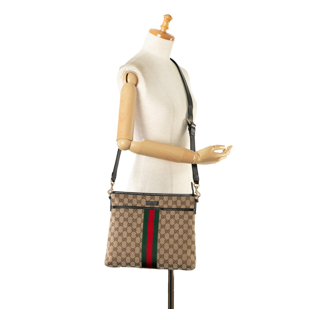 GUCCI GG Canvas Web Crossbody Bag