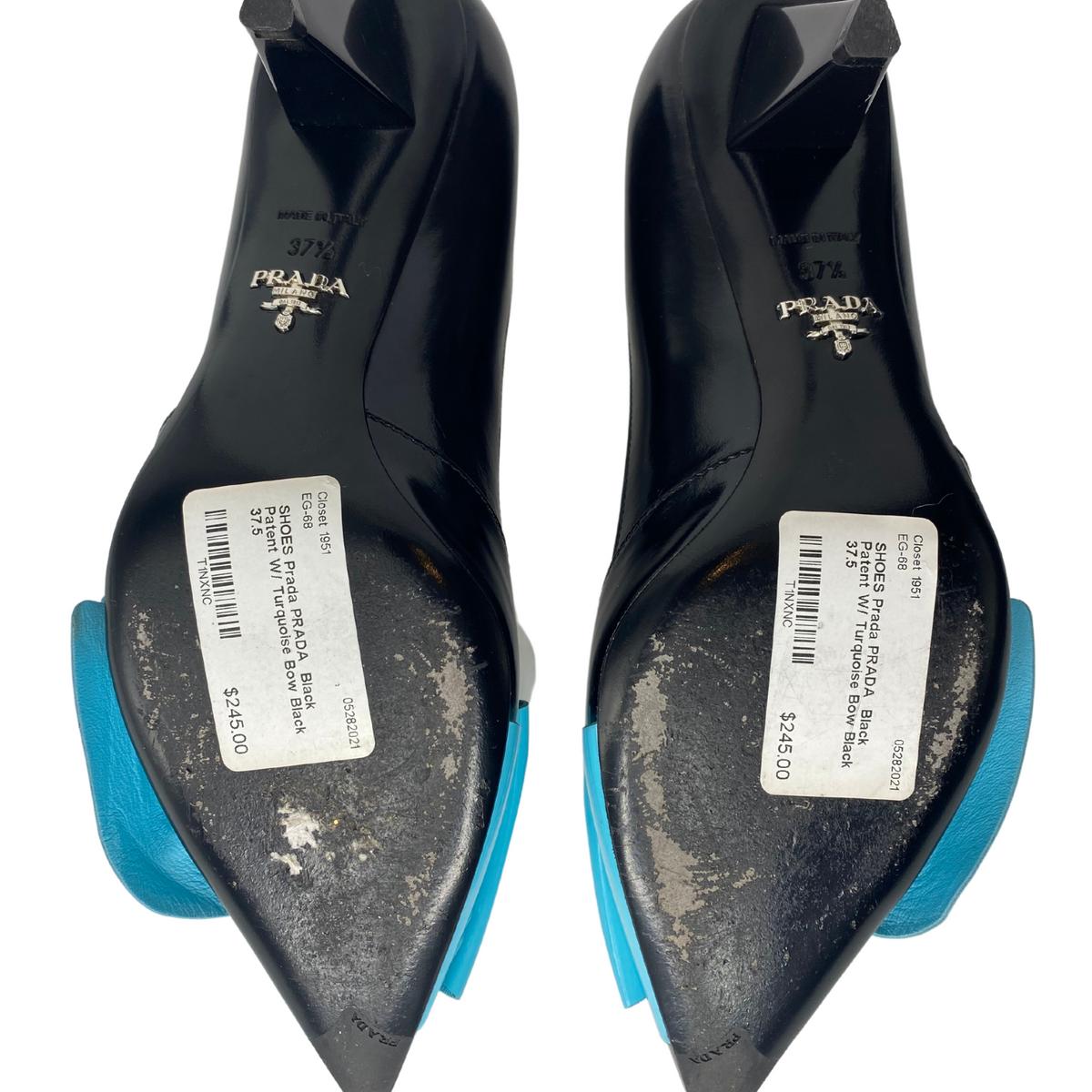 Prada Bow & Patent Leather Heels |US7.5|IT37.5|
