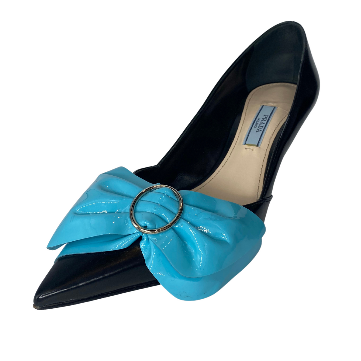 Prada Bow & Patent Leather Heels |US7.5|IT37.5|