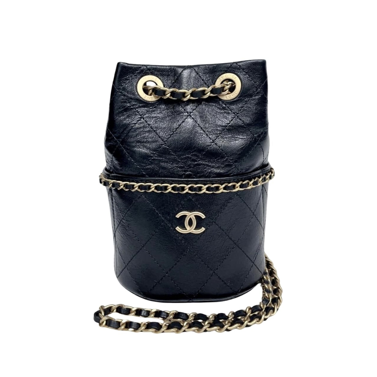 CC VINTAGE MINI BUCKET BAG BLACK 15CM
