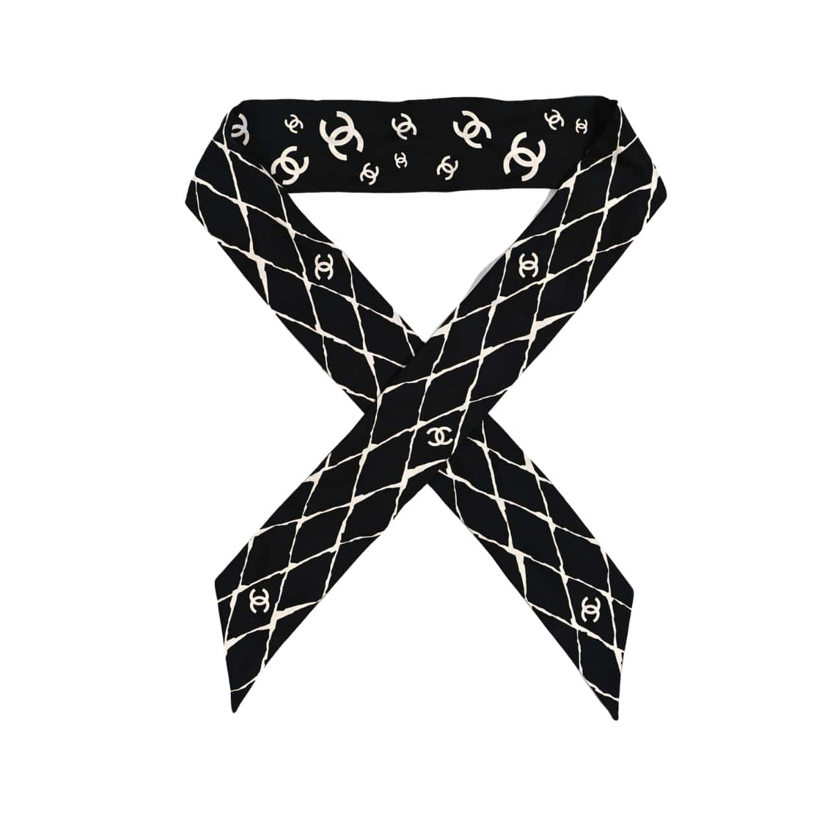 CC SILK CC SLIM BANDEAU SCARF BLACK 120CM