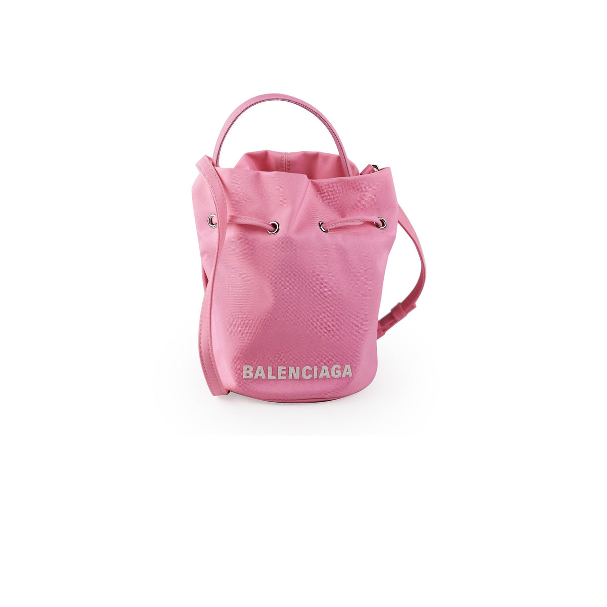 balenciaga Nylon Wheel XS Bucket Bag Pink