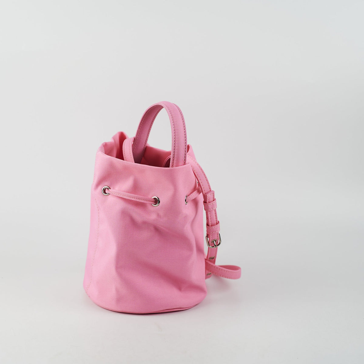 balenciaga Nylon Wheel XS Bucket Bag Pink