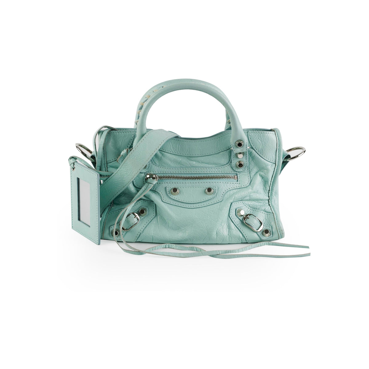 balenciaga Classic Mini City Blue Tote Bag