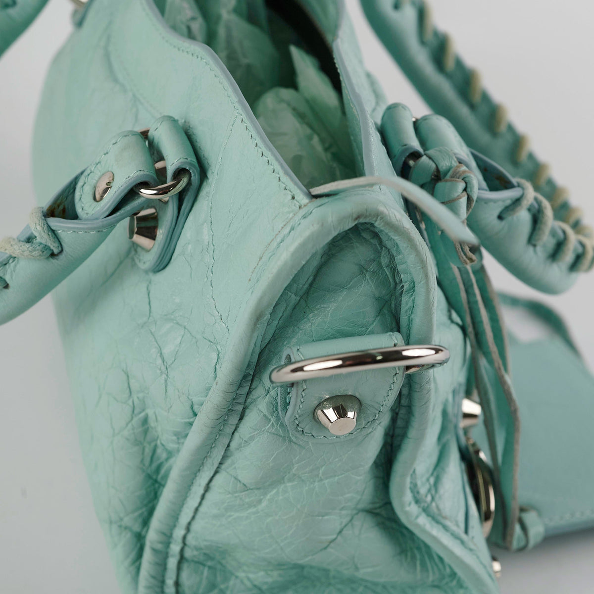 balenciaga Classic Mini City Blue Tote Bag