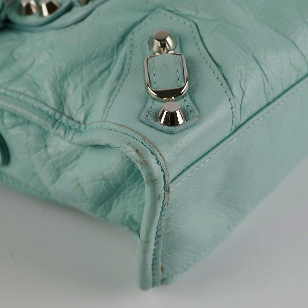 balenciaga Classic Mini City Blue Tote Bag