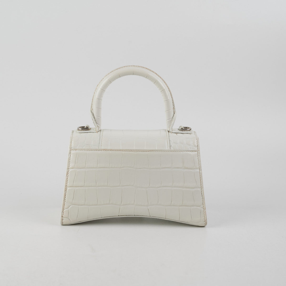balenciaga Hourglass XS White Croc