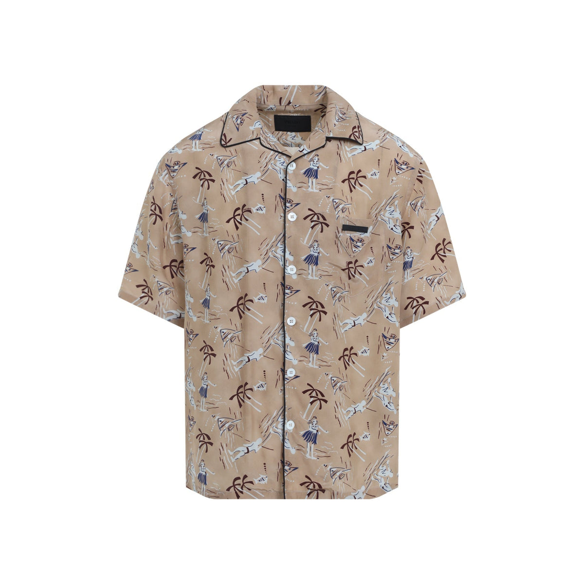 PRADA Textured Viscose and Silk Blend Shirt for Men