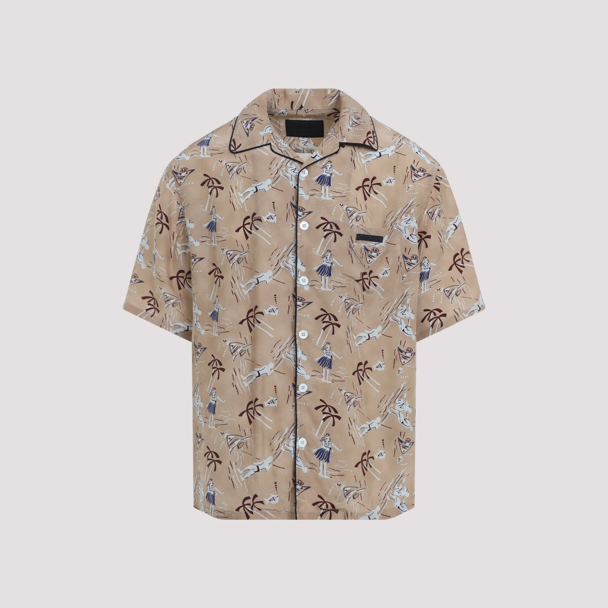 PRADA Textured Viscose and Silk Blend Shirt for Men