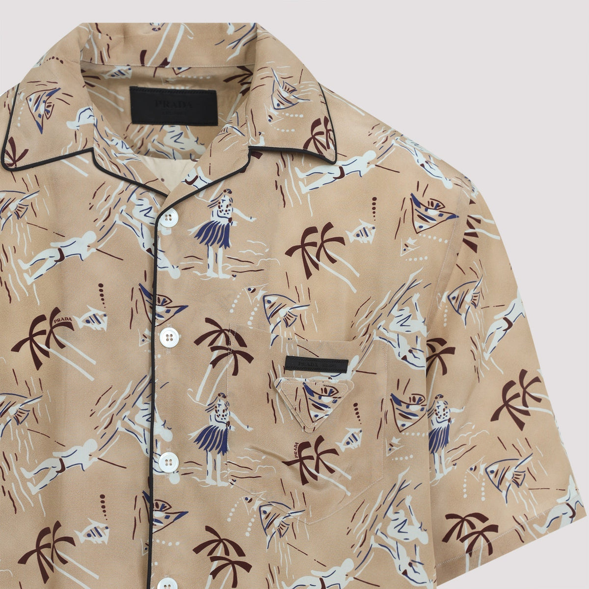 PRADA Textured Viscose and Silk Blend Shirt for Men