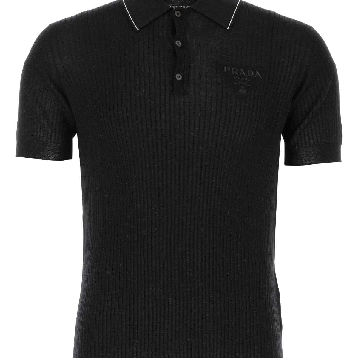 PRADA Men's Wool Blend Polo Shirt - SS25 Collection
