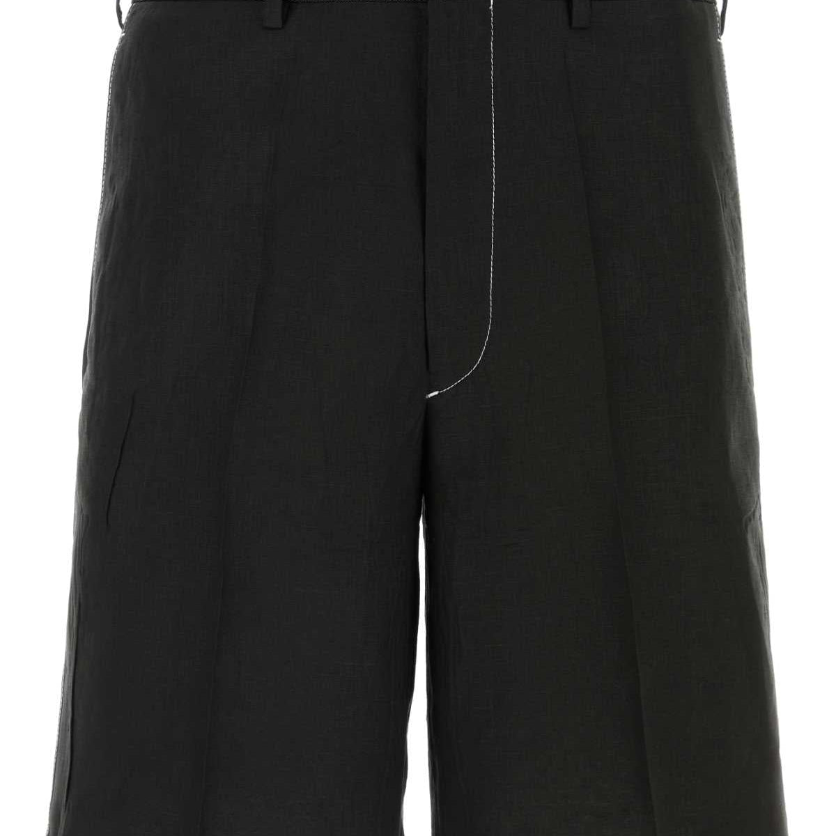PRADA Men's Linen Bermuda Shorts - Spring/Summer 2025