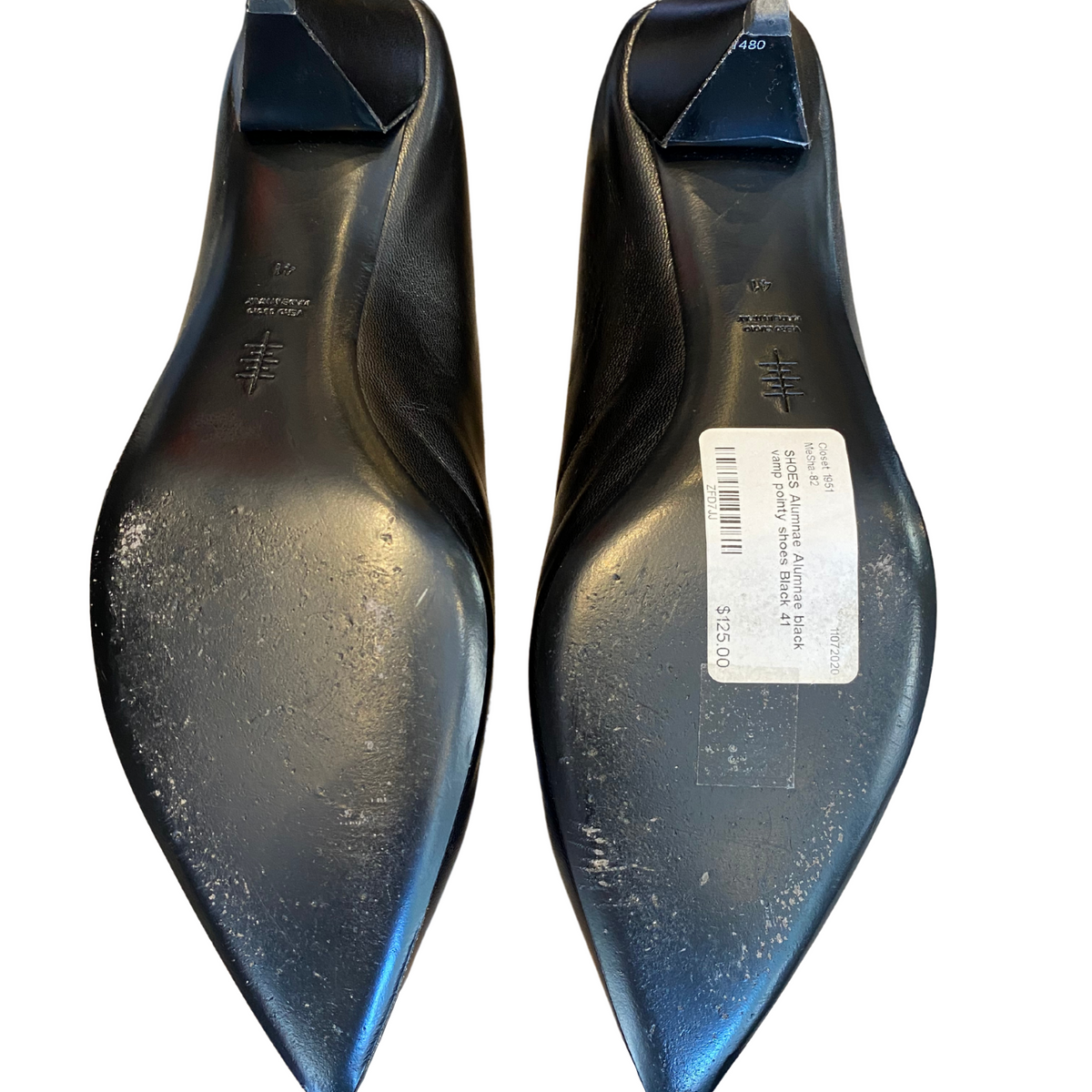 Alumnae Black Vamp Pointy Heels |US10|IT41|