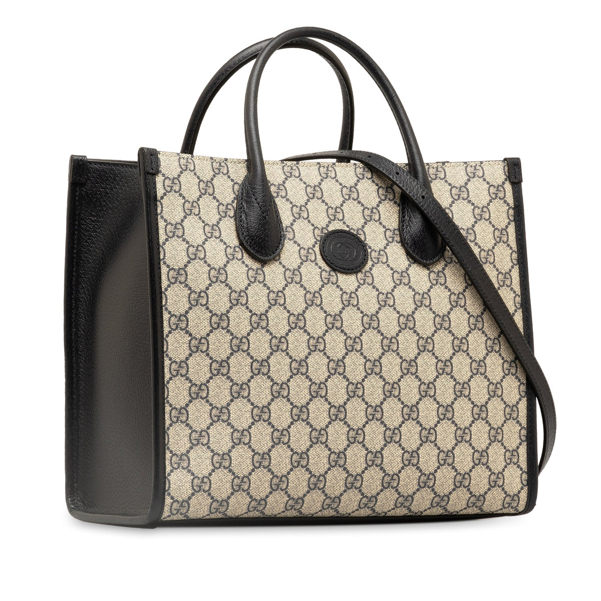 GUCCI Small GG Supreme Interlocking G Tote Satchel