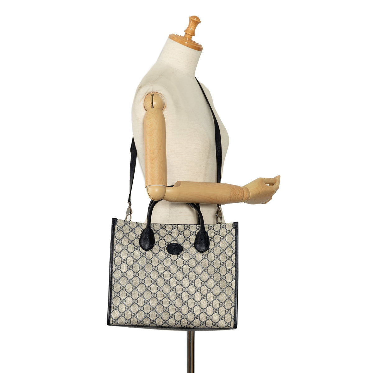 GUCCI Small GG Supreme Interlocking G Tote Satchel