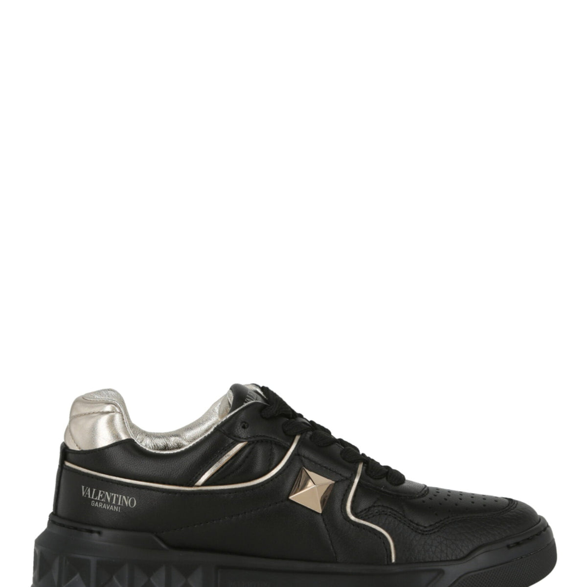 Valentino Womens One Stud Low-Top Leather Sneaker
