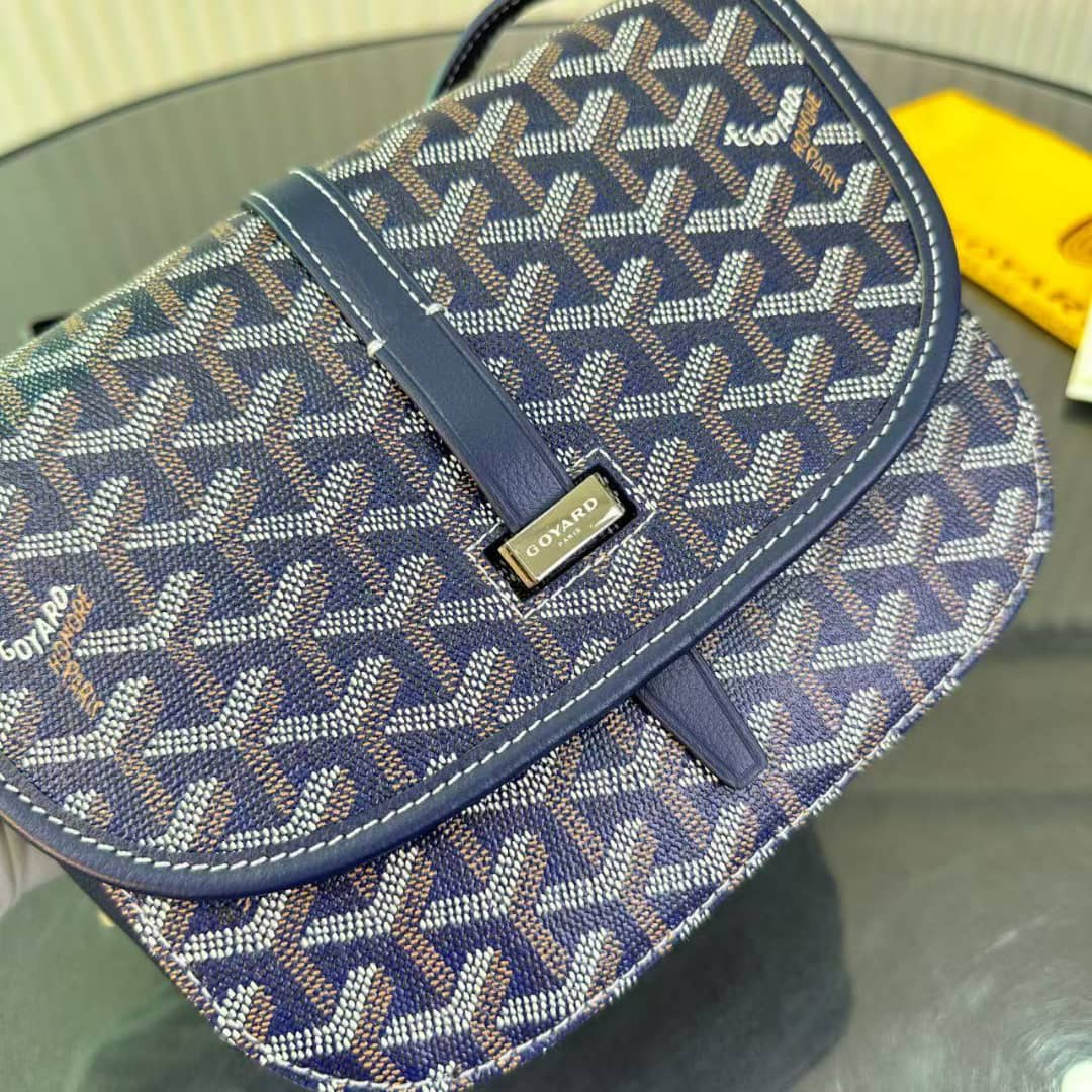 GOYARD GOYARDINE BELVEDERE PM MESSENGER BAG NAVY 21CM BELVE3PMLTY12CG12P