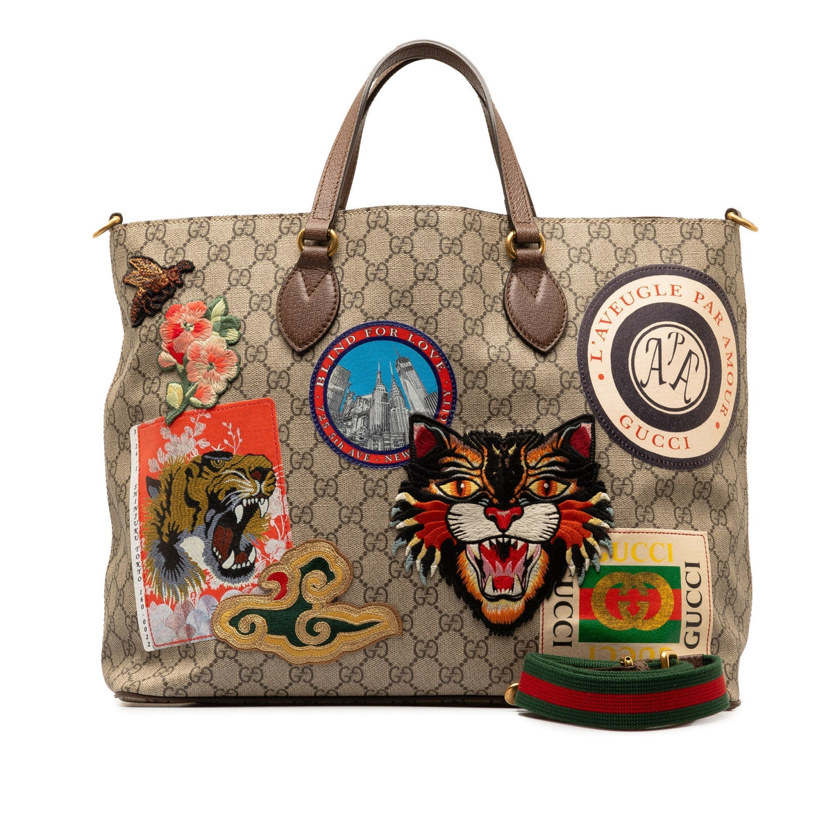 GUCCI Medium GG Supreme Soft Courrier Tote Satchel