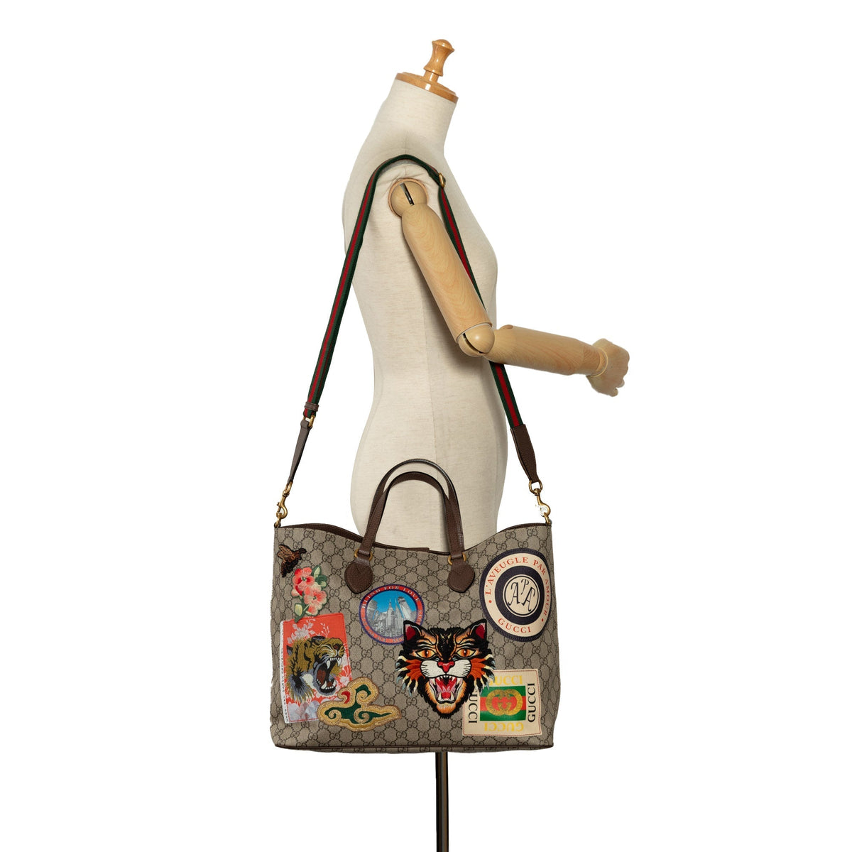 GUCCI Medium GG Supreme Soft Courrier Tote Satchel