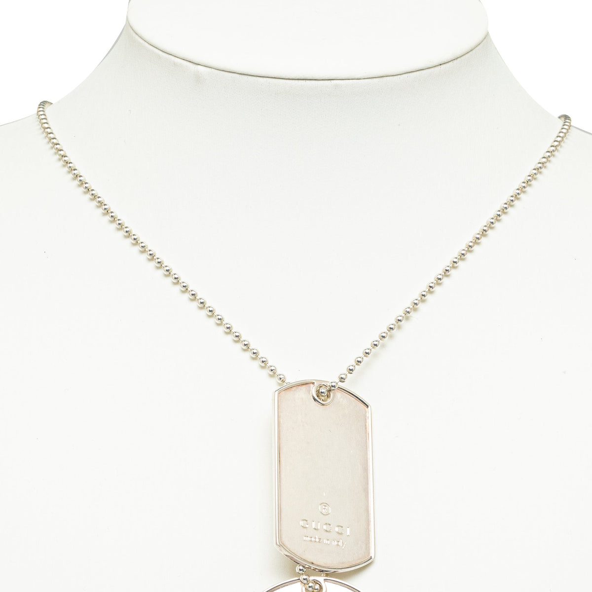 GUCCI Double Dog Tag Pendant Necklace Costume Necklace