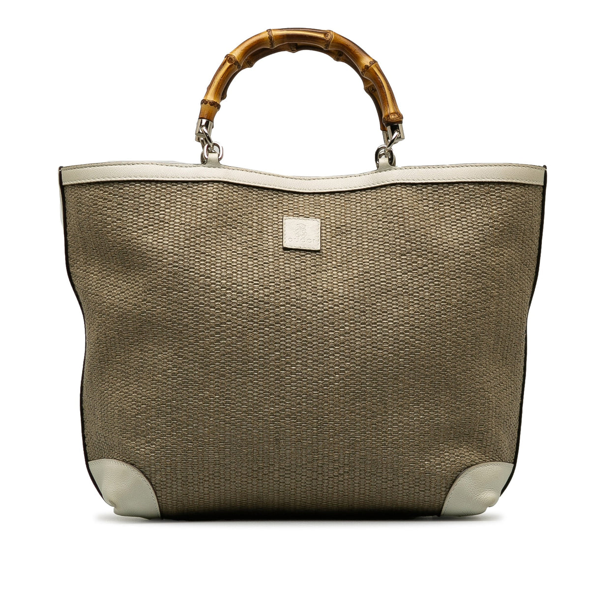 GUCCI Medium Raffia Bamboo Shopper Tote Tote Bag
