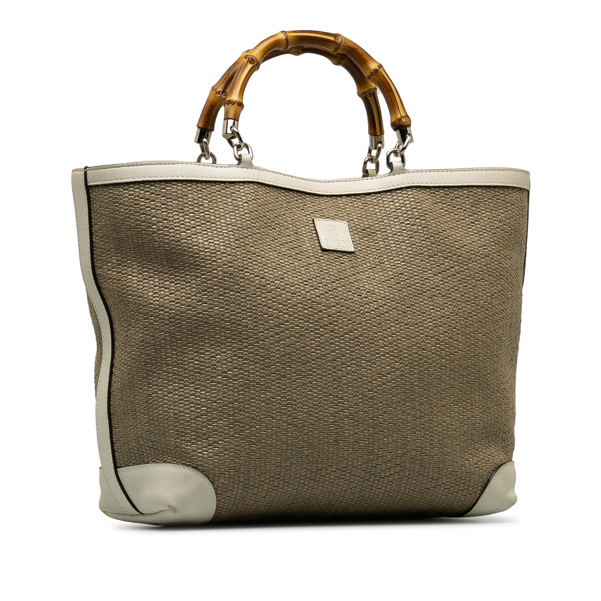 GUCCI Medium Raffia Bamboo Shopper Tote Tote Bag
