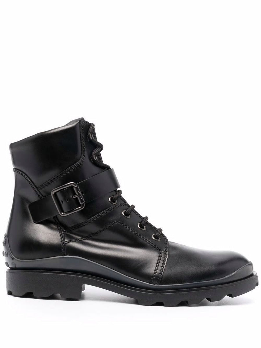 lace-up leather ankle boots