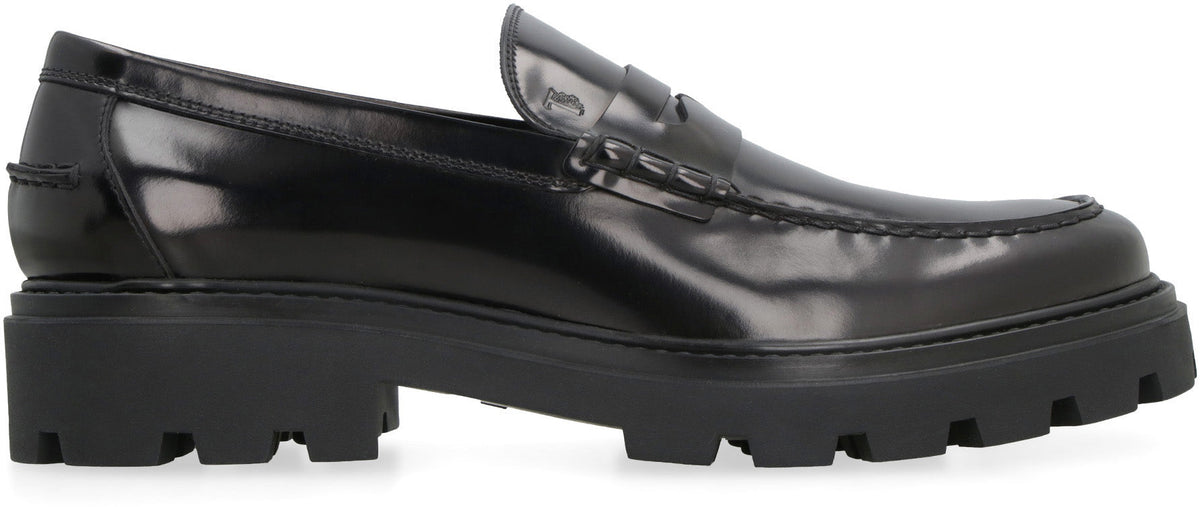 LEATHER PLATFORM LOAFERS