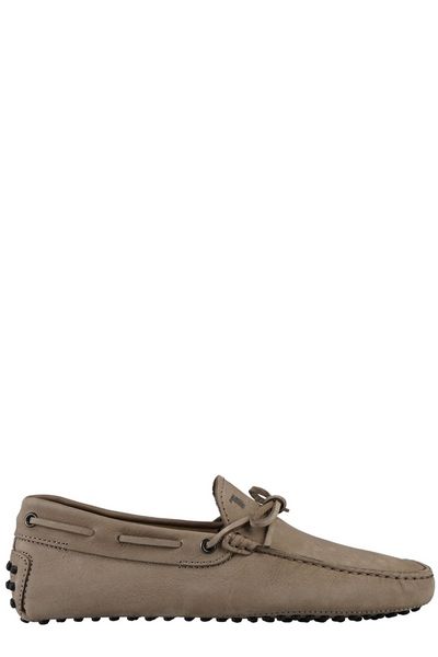 LEATHER ROUND TOE LOAFERS