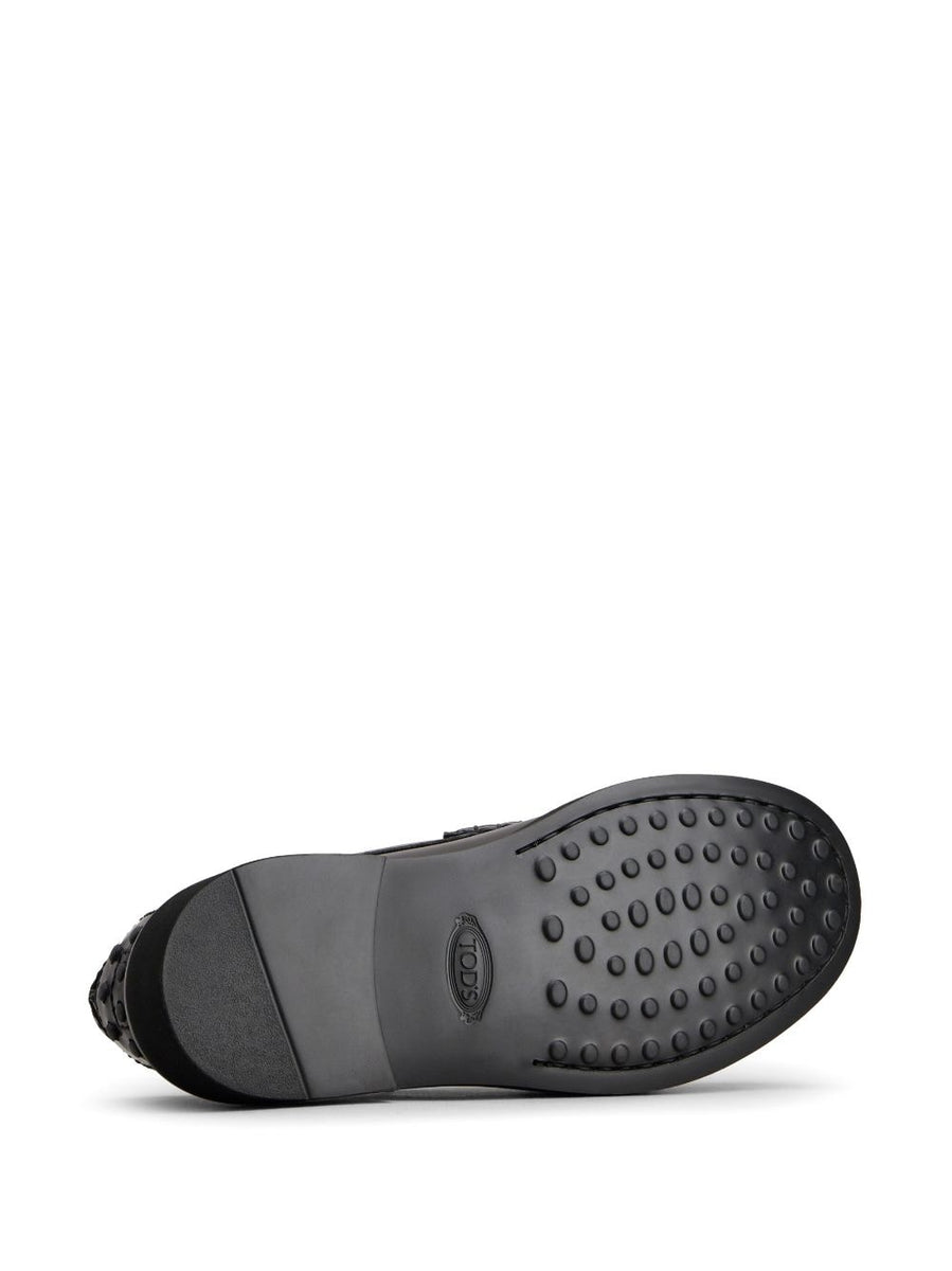 LEATHER MOCCASIN WITH RUBBER BOTTOM