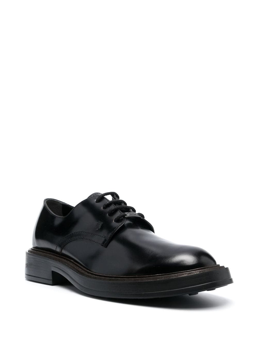 LEATHER ALMOND TOE OXFORDS