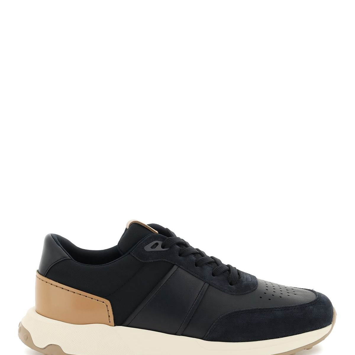 LEATHER AND TECHNO FABRIC SNEAKERS