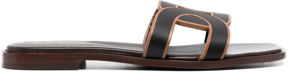 LEATHER LOGO STRAP SANDALS