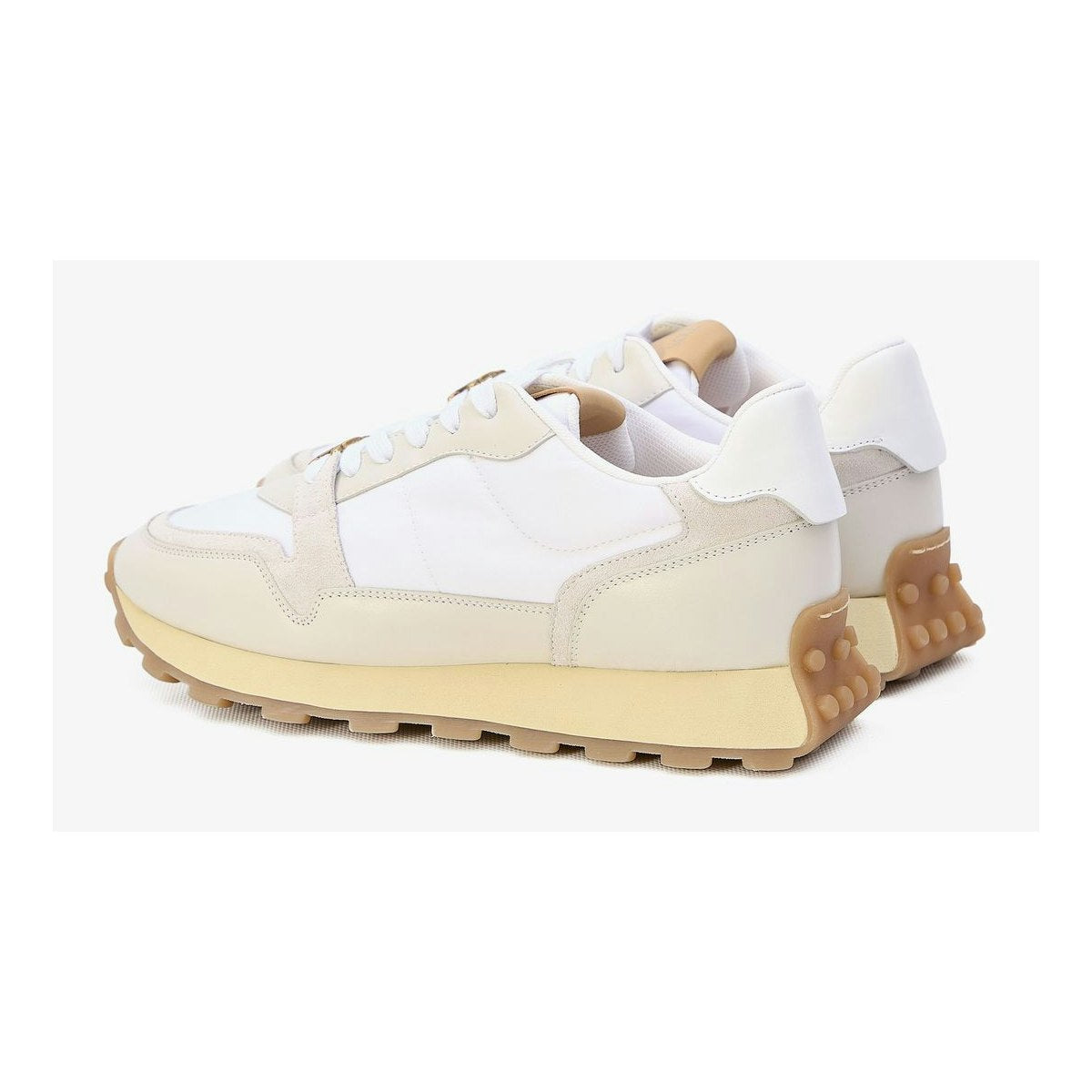 LEATHER AND FABRIC SNEAKERS