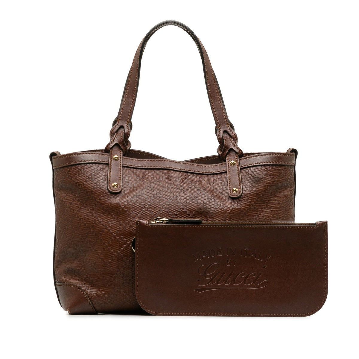 GUCCI Leather Diamante Craft Tote Bag