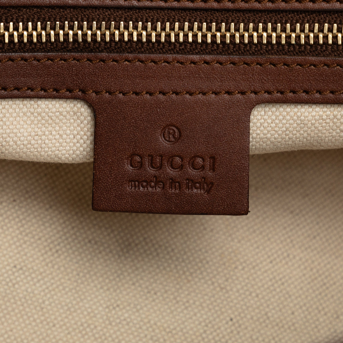 GUCCI Leather Diamante Craft Tote Bag