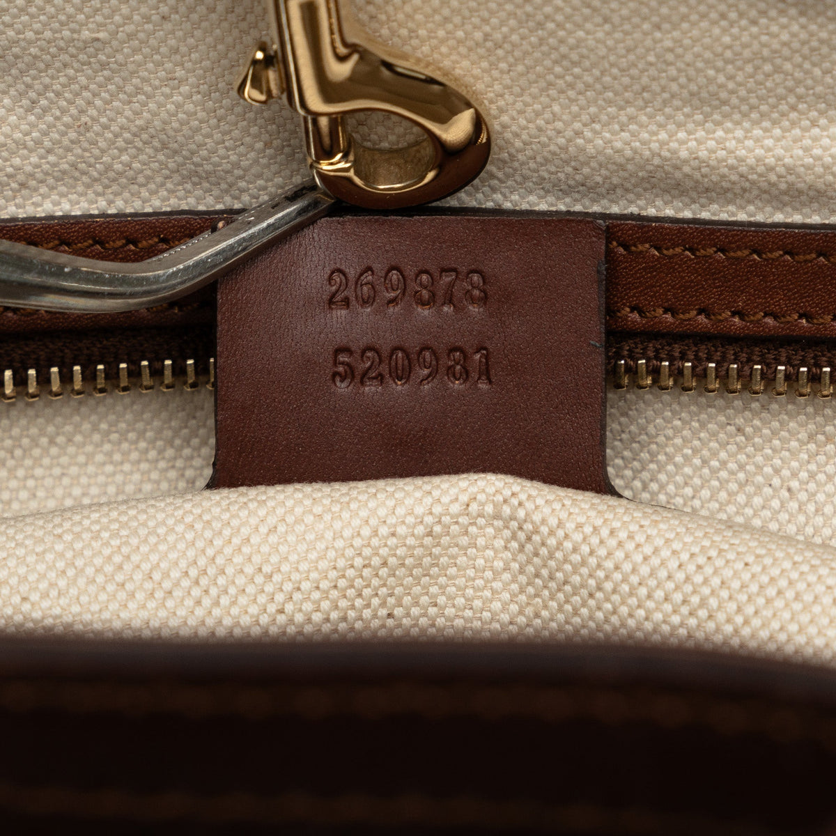 GUCCI Leather Diamante Craft Tote Bag