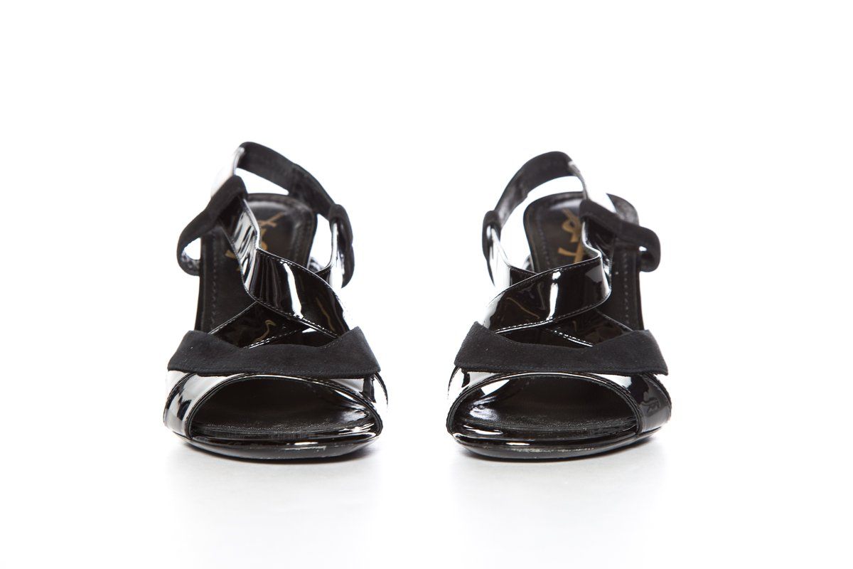 Yves Saint Laurent Black Patent Sandals SZ 36