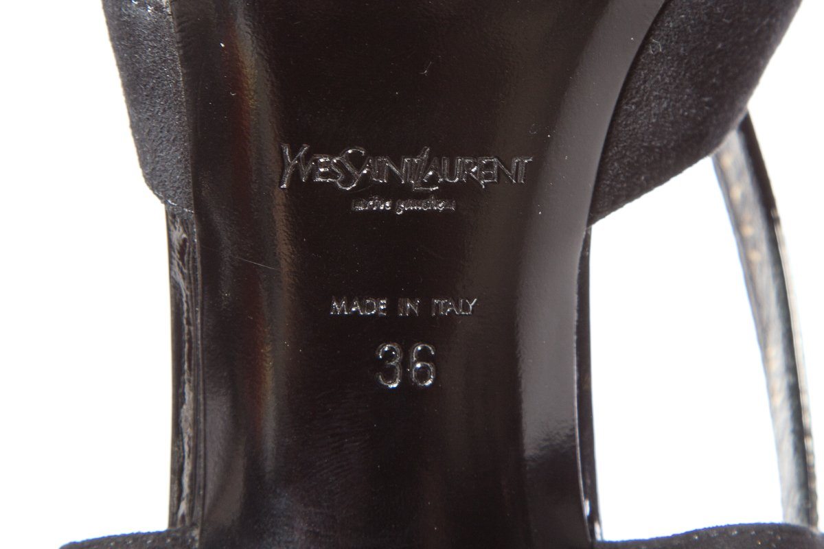 Yves Saint Laurent Black Patent Sandals SZ 36