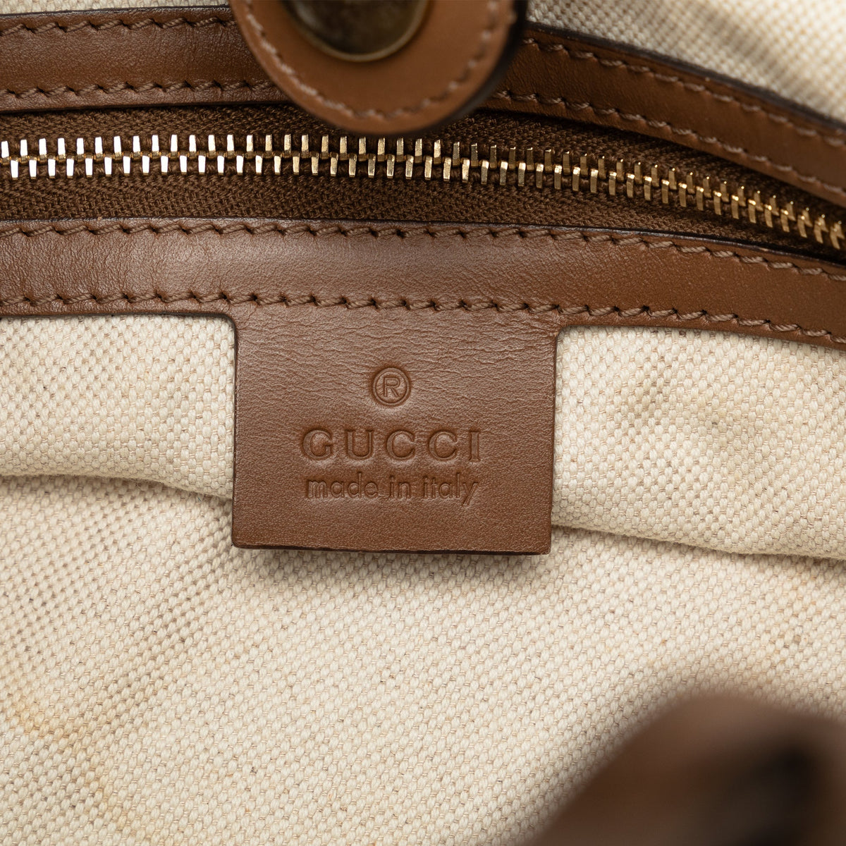 GUCCI Denim Craft Tote Bag