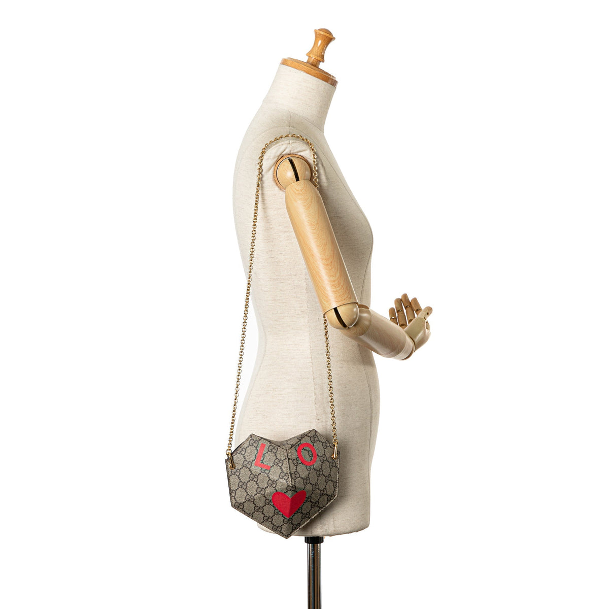 GUCCI GG Supreme Heart Love on Chain Crossbody Bag